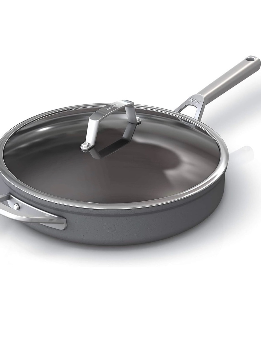 Nonstick Covered Fry Pan - Gray by